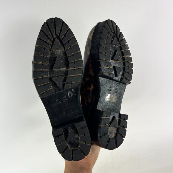 Jeffrey Campbell Chelsea Rain Boots Womens 8 Brown Black Leopard Print Pull On - Picture 8 of 10